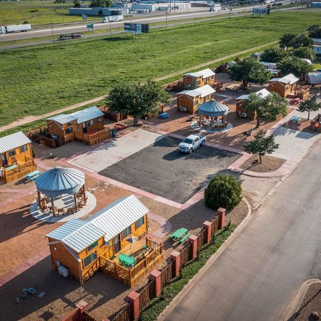 aerial view of park
